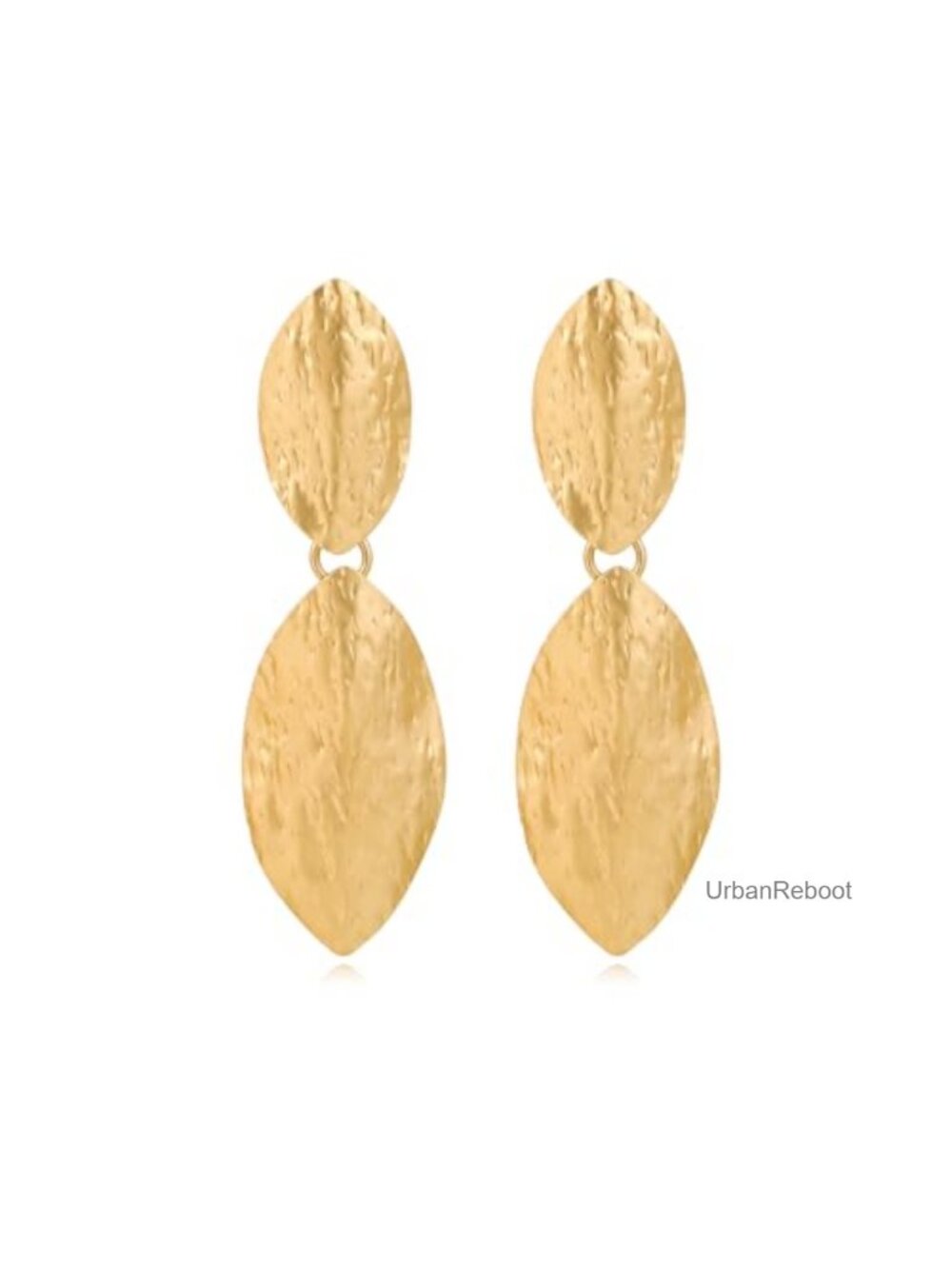 14k Gold Plated Lightweight Hammered Disc Dangle Earrings for Women